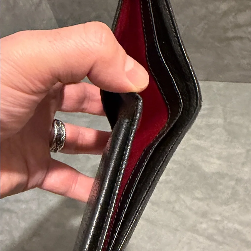Bulgari Black Textured Card Holder Bifold Wallet - Picture 5 of 6